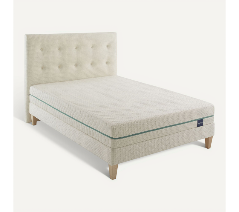 Ensemble Matelas Naturel Latex Naturel, Sommier, Pieds, Tête De Lit Aube 700 Soutien Ferme 180 X 200