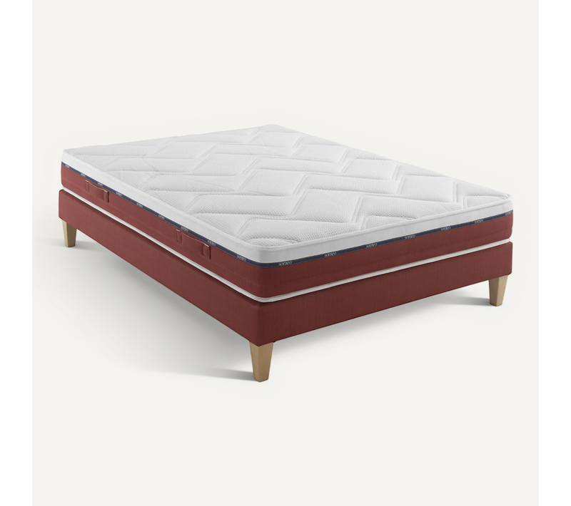 Ensemble Matelas Latex, Sommier Crépuscule 600 Soutien Mi-ferme 130 X 190