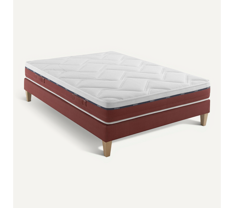 Ensemble Matelas Latex, Sommier Crépuscule 600 Soutien Mi-ferme 140 X 190