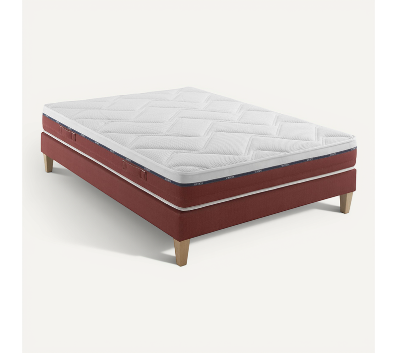 Ensemble Matelas Latex, Sommier Crépuscule 600 Soutien Mi-ferme 140 X 210