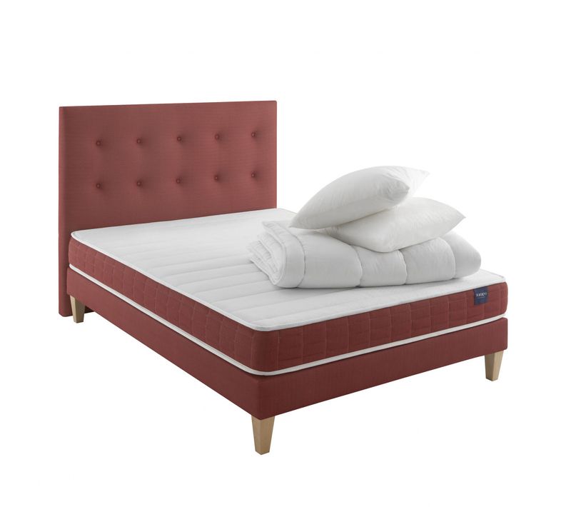 Ensemble Matelas Mousse Accueil Latex, Sommier, Pieds, Couette, Oreiller Crépuscule 400 140 X 200