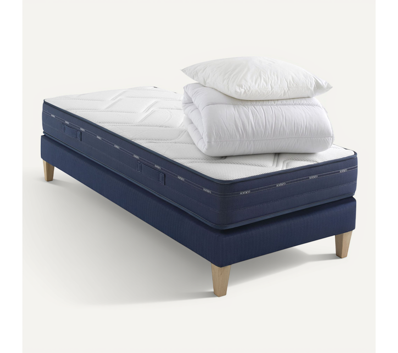 Ensemble Matelas Ressorts, Accueil Mémoire De Forme, Sommier, Couette, Oreiller Rêve 500 100x210