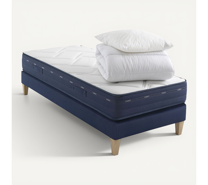 Ensemble Matelas Ressorts, Accueil Mémoire De Forme, Sommier, Couette, Oreiller Rêve 500 120x190