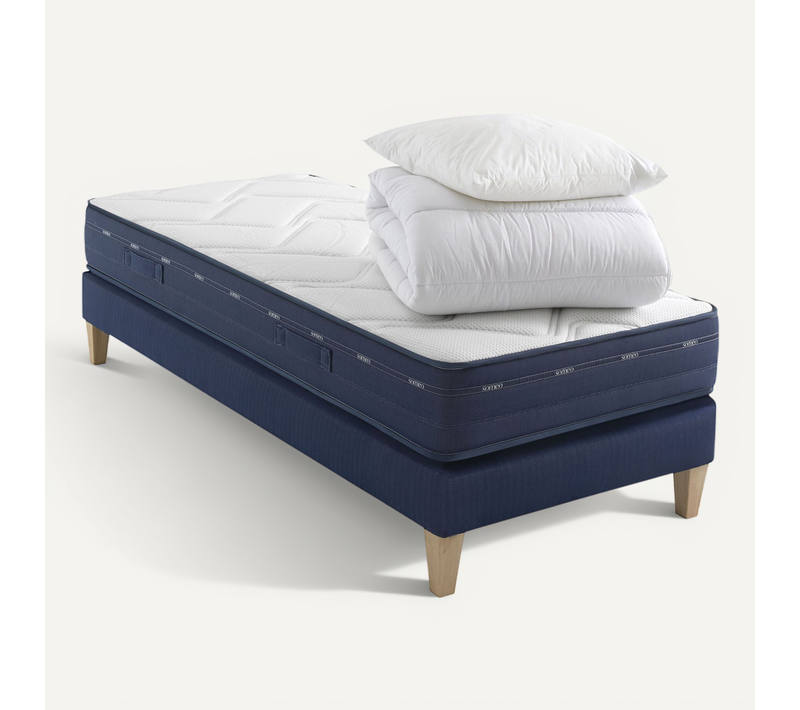 Ensemble Matelas Ressorts, Accueil Mémoire De Forme, Sommier, Couette, Oreiller Rêve 500 120x200