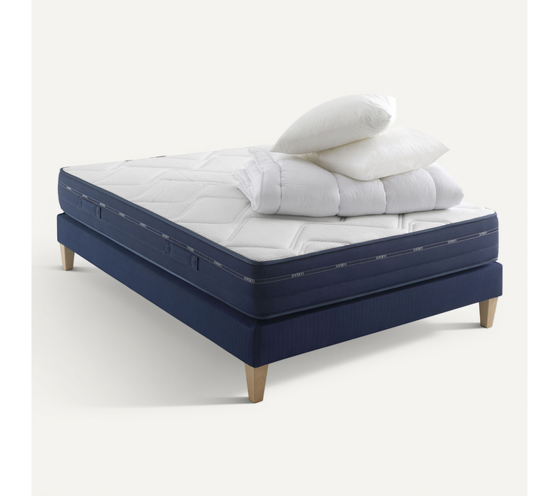 Ensemble Matelas Ressorts, Accueil Mémoire De Forme, Sommier, Couette, Oreiller Rêve 500 130x190