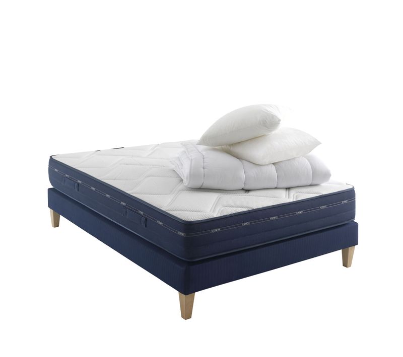 Ensemble Matelas Ressorts, Accueil Mémoire De Forme, Sommier, Couette, Oreiller Rêve 500 140x210
