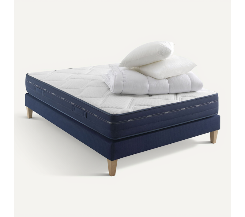 Ensemble Matelas Ressorts, Accueil Mémoire De Forme, Sommier, Couette, Oreiller Rêve 500 150x200
