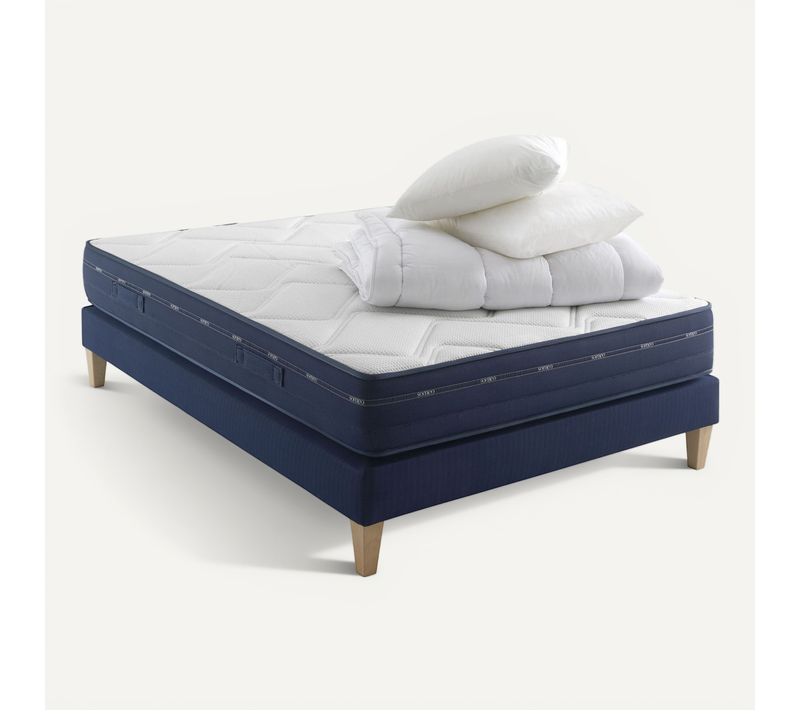 Ensemble Matelas Ressorts, Accueil Mémoire De Forme, Sommier, Couette, Oreiller Rêve 500 180x210