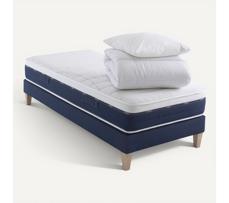 Ensemble Matelas Ressorts, Accueil Mémoire De Forme, Sommier, Couette, Oreiller Rêve 600 90x200