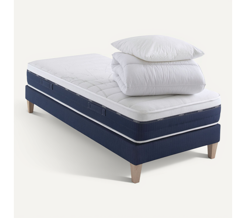 Ensemble Matelas Ressorts, Accueil Mémoire De Forme, Sommier, Couette, Oreiller Rêve 600 100x190