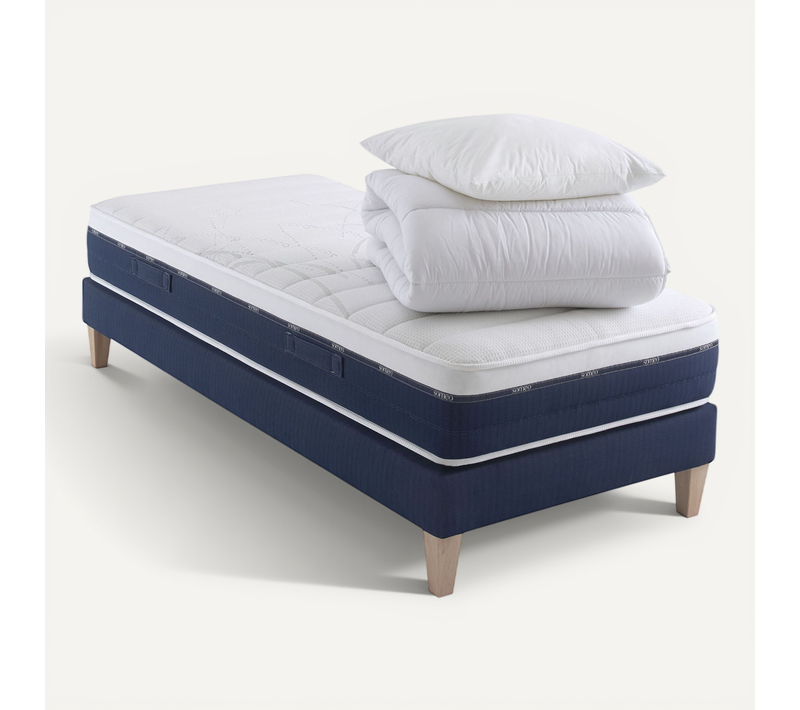 Ensemble Matelas Ressorts, Accueil Mémoire De Forme, Sommier, Couette, Oreiller Rêve 600 120x200