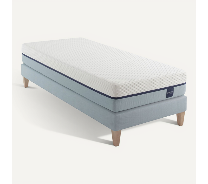 Ensemble Matelas Mousse Accueil Mémoire De Forme, Sommier Et Pieds Songe 600 Soutien Ferme 70 X 190