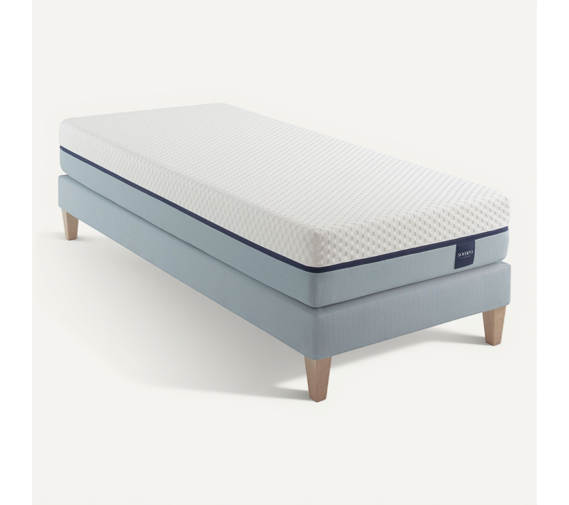 Ensemble Matelas Mousse Accueil Mémoire De Forme, Sommier Et Pieds Songe 600 Soutien Ferme 70 X 200