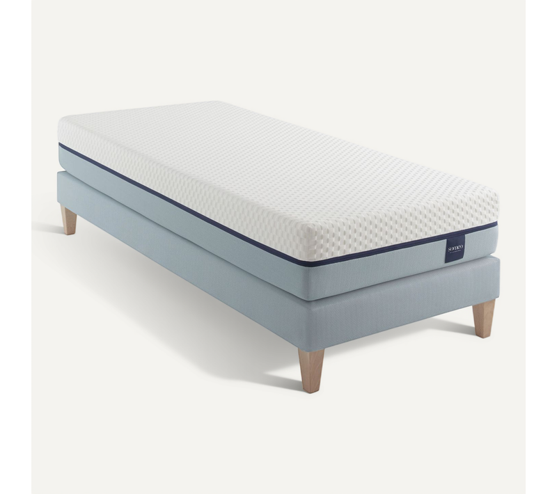 Ensemble Matelas Mousse Accueil Mémoire De Forme, Sommier Et Pieds Songe 600 Soutien Ferme 120 X 190