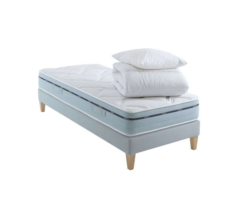 Ensemble Matelas Mousse Accueil Mémoire De Forme, Sommier, Couette, Oreiller Songe 500 100x190