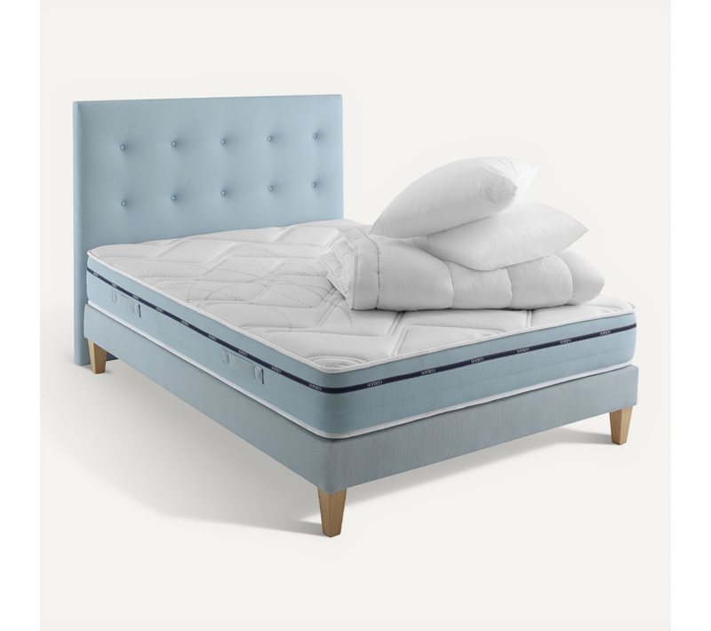 Ensemble Matelas Mousse Accueil Mémoire De Forme, Sommier, Couette, Oreiller Songe 500 160x200
