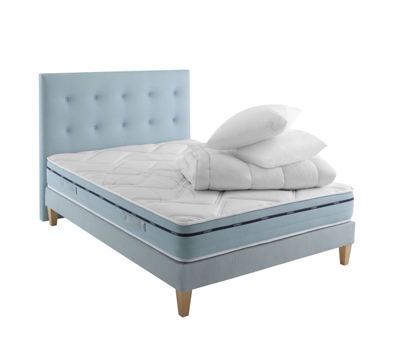 Ensemble Matelas Mousse Accueil Mémoire De Forme, Sommier, Couette, Oreiller Songe 500 180x210