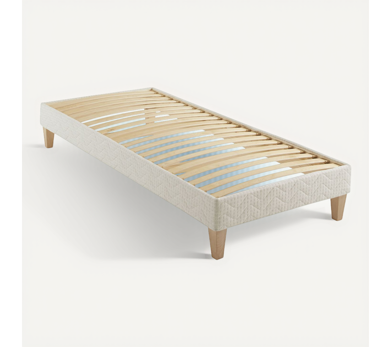 Sommier Déco Tapissier éco-responsable écru Aube 120x190