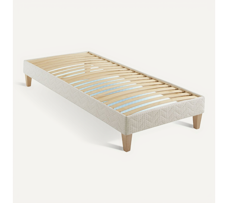 Sommier Déco Tapissier éco-responsable écru Aube 120x200