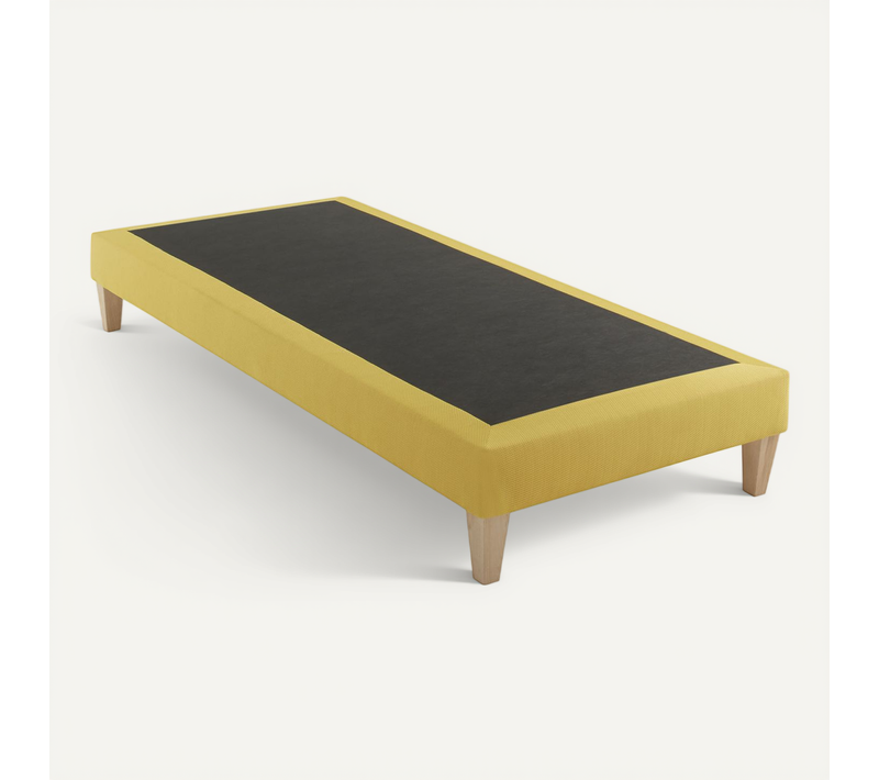 Sommier Déco Tapissier Jaune Aurore 2x90x200