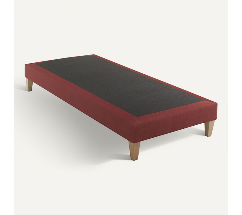 Sommier Déco Tapissier Rouge Crépuscule 2x90x190