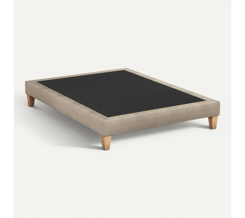 Sommier Déco Tapissier Beige Sable - 130x200
