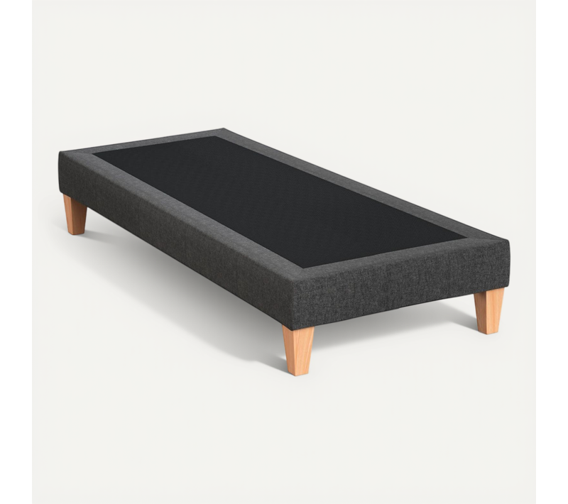 Sommier Déco Tapissier Gris Profond - 70x200