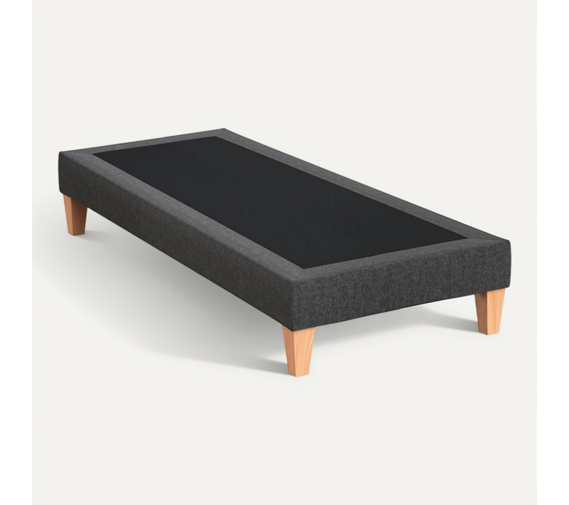 Sommier Déco Tapissier Gris Profond - 80x190