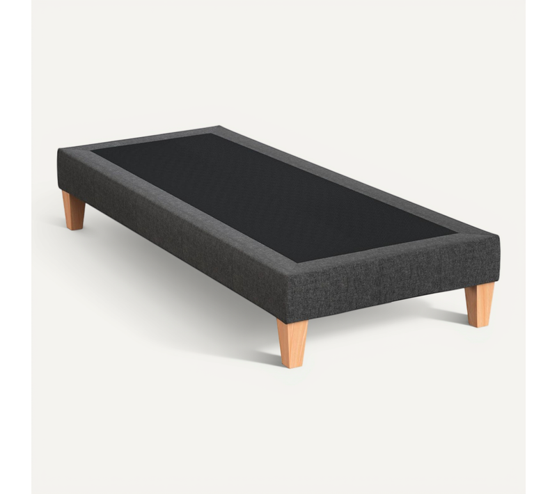 Sommier Déco Tapissier Gris Profond - 80x200