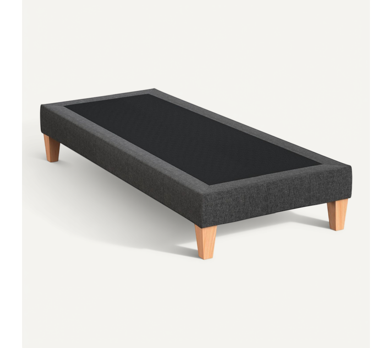 Sommier Déco Tapissier Gris Profond - 100x200