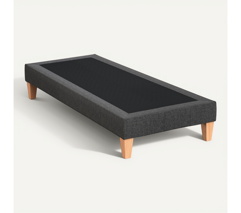 Sommier Déco Tapissier Gris Profond - 110x200