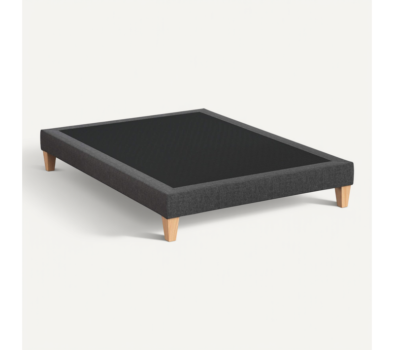 Sommier Déco Tapissier Gris Profond - 130x190