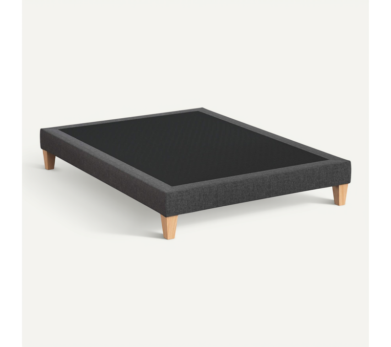 Sommier Déco Tapissier Gris Profond - 140x200