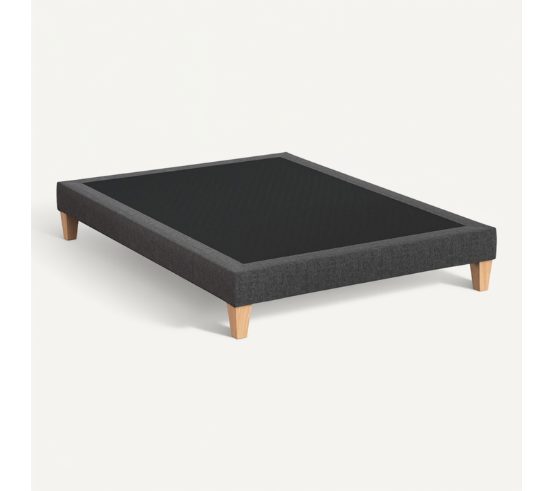 Sommier Déco Tapissier Gris Profond - 140x210