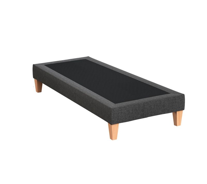 Sommier Déco Tapissier Gris Profond - 2x80x190