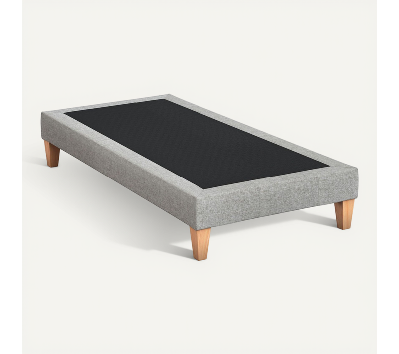 Sommier Déco Tapissier Gris Céleste - 90x200