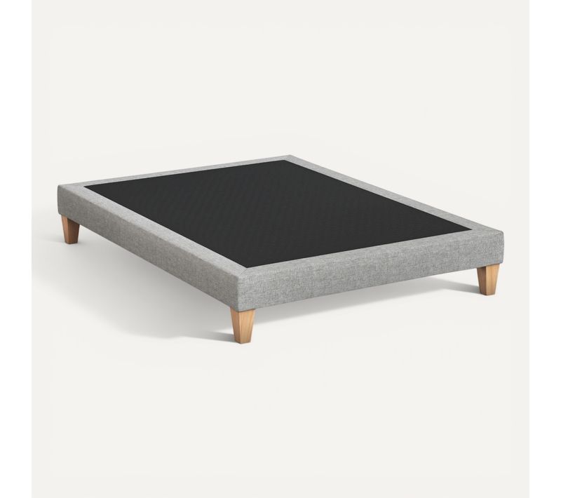 Sommier Déco Tapissier Gris Céleste - 140x210