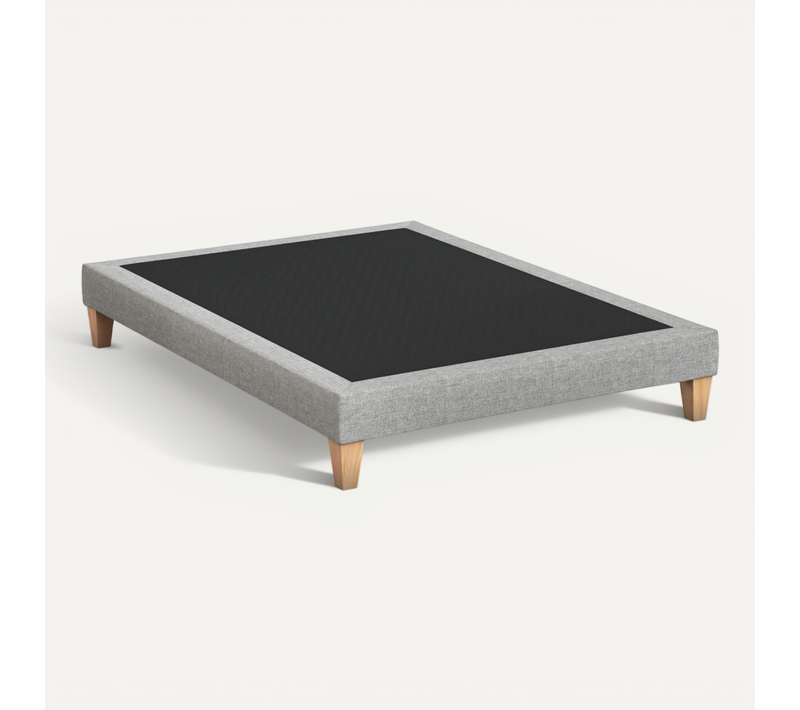 Sommier Déco Tapissier Gris Céleste - 150x200