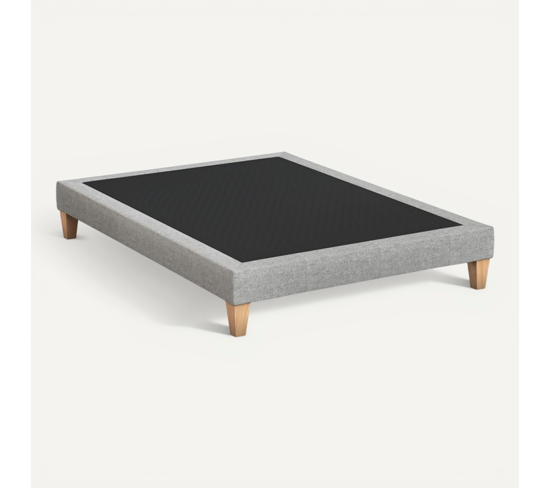 Sommier Déco Tapissier Gris Céleste - 160x190