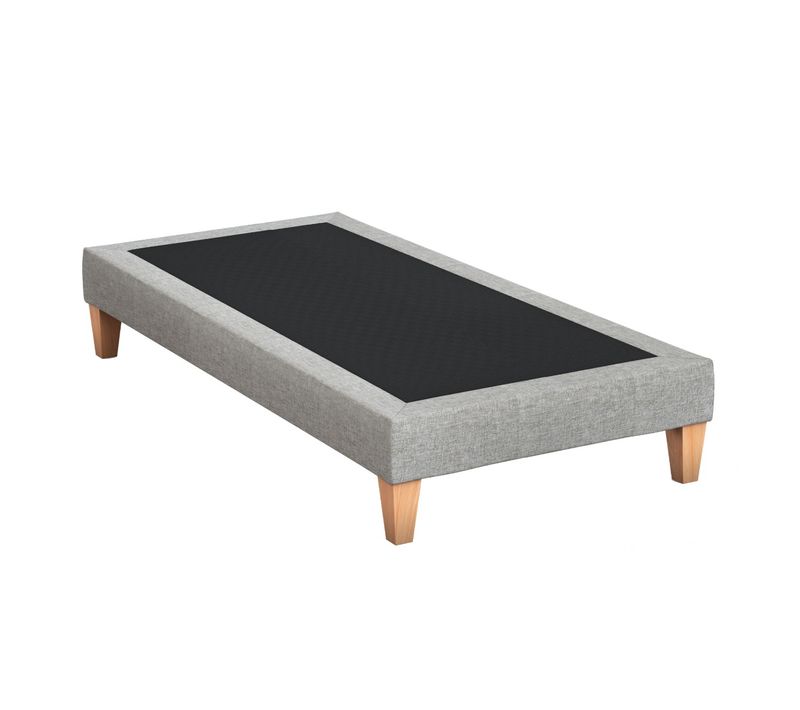 Sommier Déco Tapissier Gris Céleste - 2x80x190