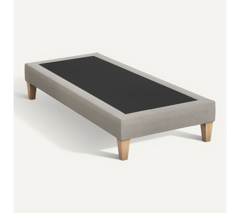 Sommier Déco Tapissier Beige Lin - 80x200