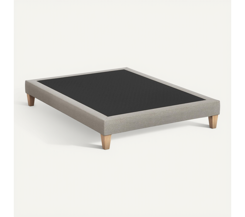 Sommier Déco Tapissier Beige Lin - 130x190