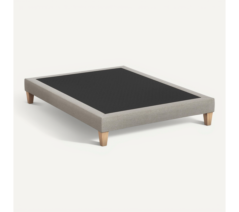 Sommier Déco Tapissier Beige Lin - 130x200