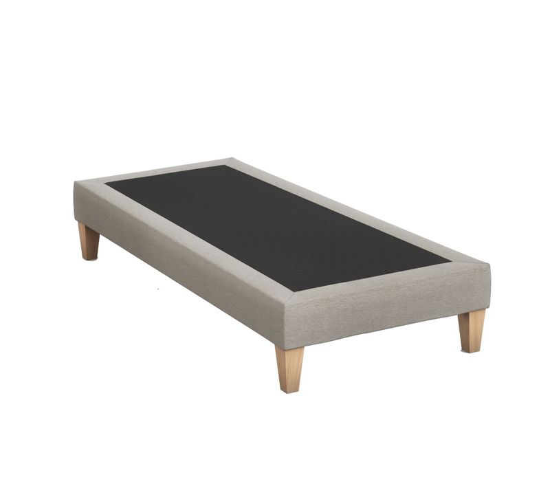 Sommier Déco Tapissier Beige Lin - 2x80x210