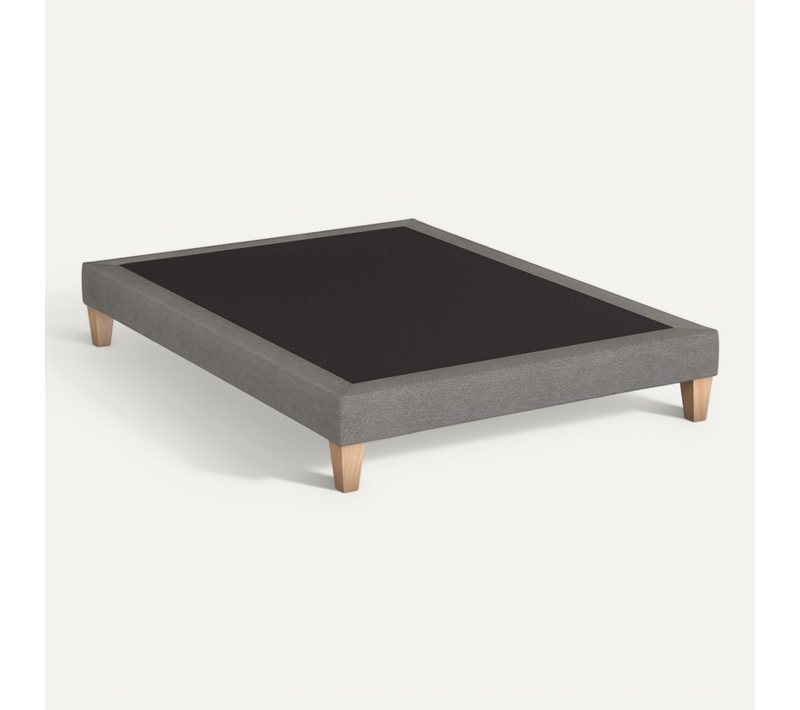 Sommier Déco Tapissier Gris Lumière - 130x190
