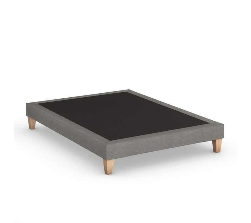 Sommier Déco Tapissier Gris Lumière - 130x200