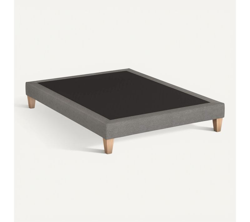 Sommier Déco Tapissier Gris Lumière - 160x200