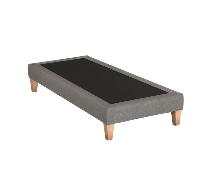 Sommier Déco Tapissier Gris Lumière - 2x90x190