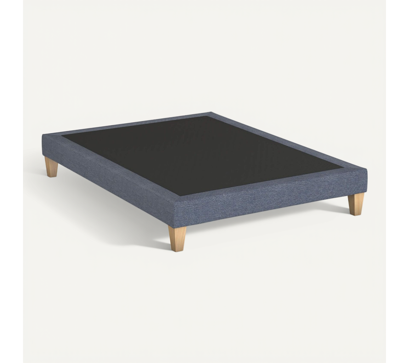 Sommier Déco Tapissier Bleu Océan - 140x200