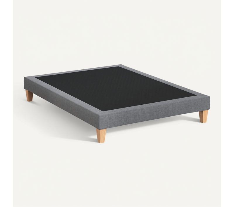 Sommier Déco Tapissier Gris Moyen 150x190